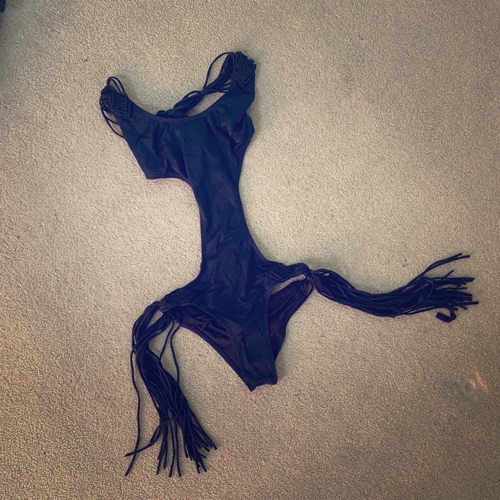 Victoria Secret Black Fringe Bathing Suit